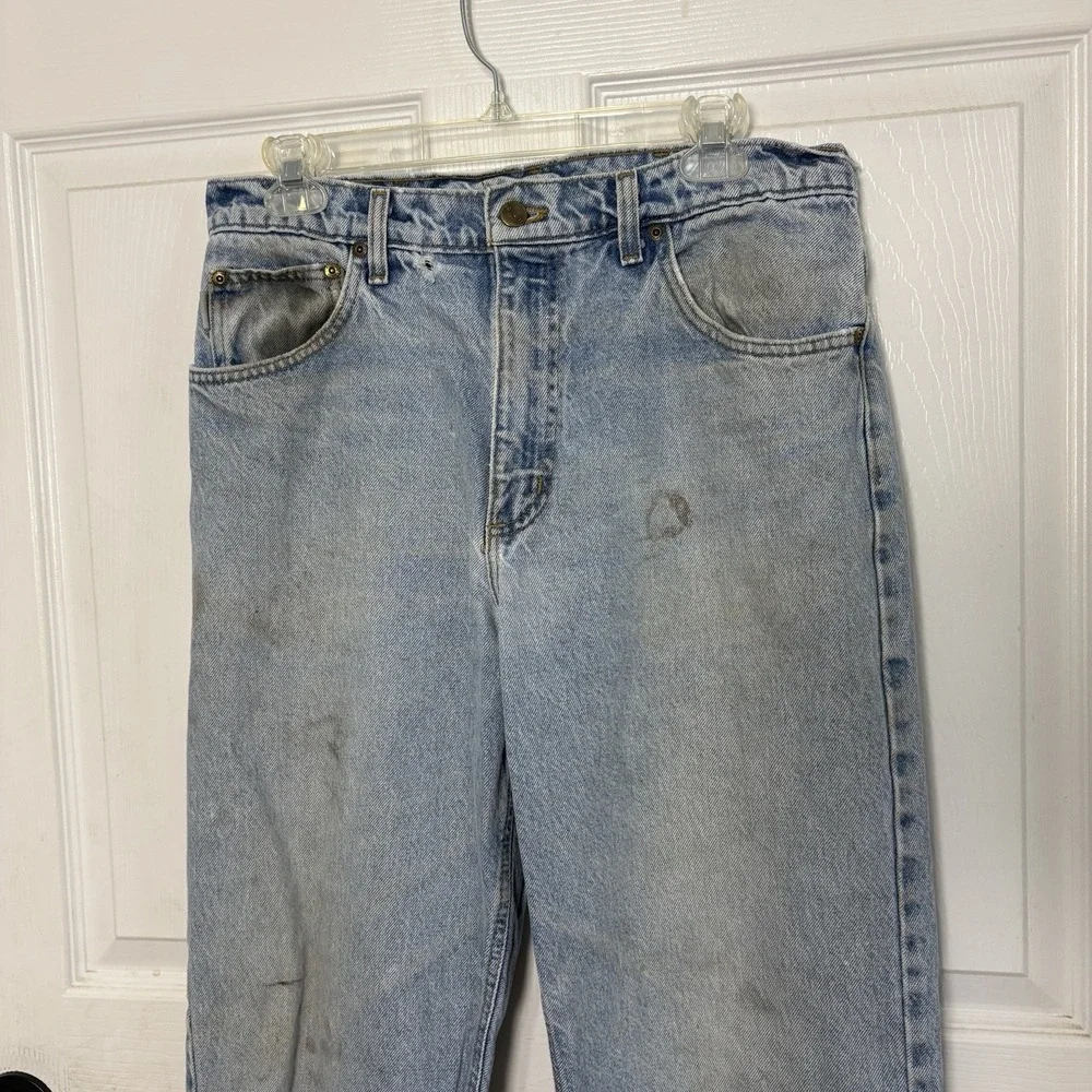Vintage 90s Carhartt Light Wash Baggy Distressed Jeans Mens 32x31 Cotton Patina